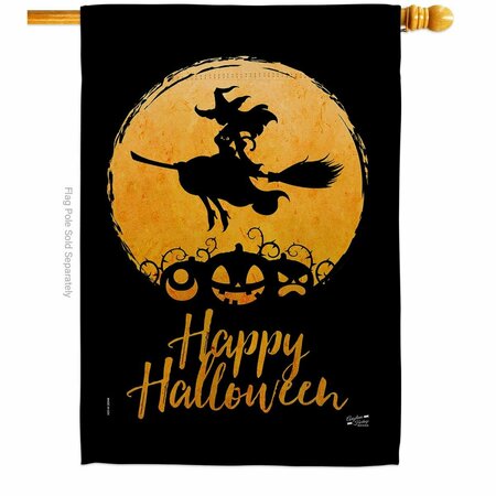 PATIO TRASERO 28 x 40 in. Halloween Witch House Flag with Fall Double-Sided Vertical Flags  Banner Garden PA3870258